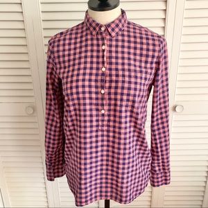 J Crew gingham boy fit top